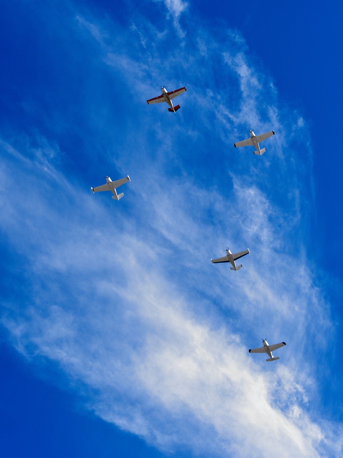 A formation of planes conducted a flyover to begin the parade. [See more of the parade and ceremony]